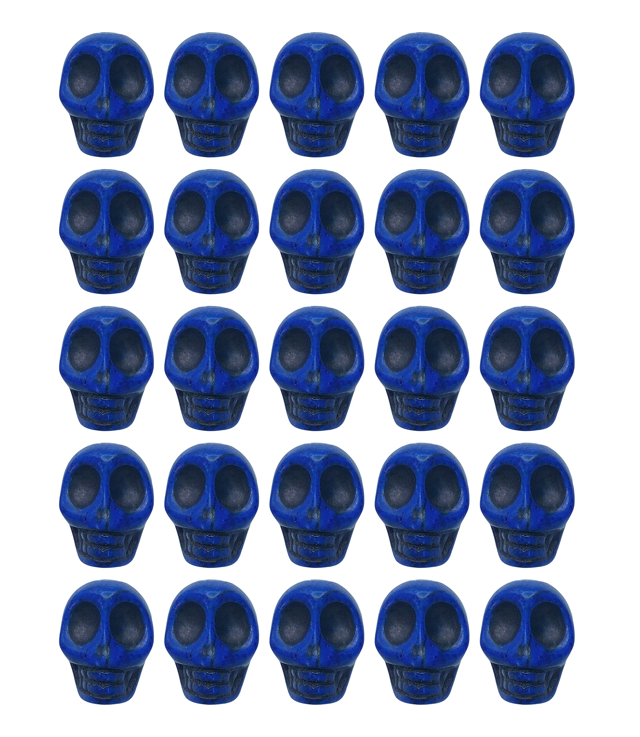 Amazon.com: Mandala Crafts 25 PCs 14mm Small Blue Skull Beads for